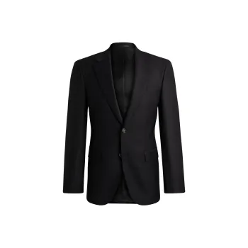 HUGO BOSS Regular-Fit Jacket In Virgin Wool With Stretch Jackets Coats Men's Black