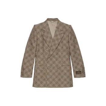 GUCCI Gg Pattern Double Breasted Jacket