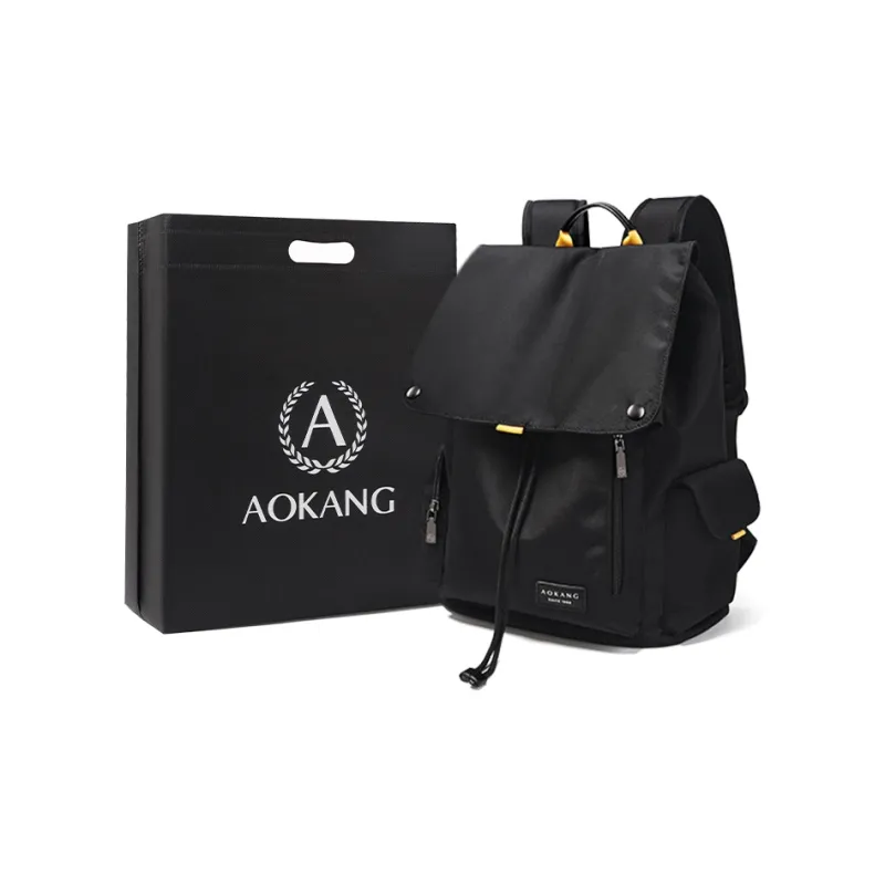 AOKANG Fabric Backpack Laptop Bag For Business Travel Large Size Unisex Classic Black-0