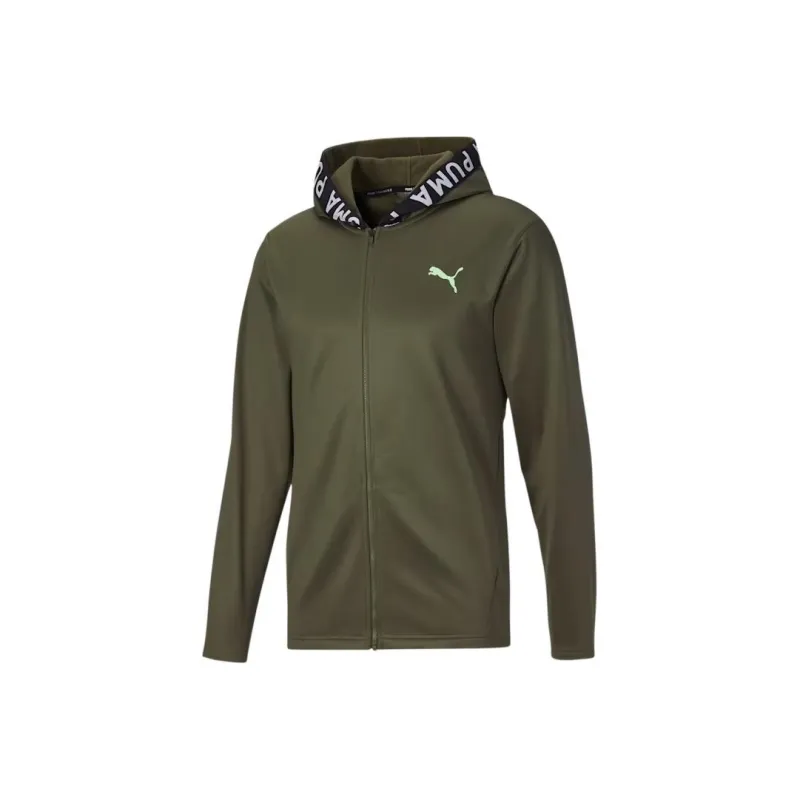 PUMA Train PWR Fleece FZ Jackets Coats Men's Dark Green Moss-0