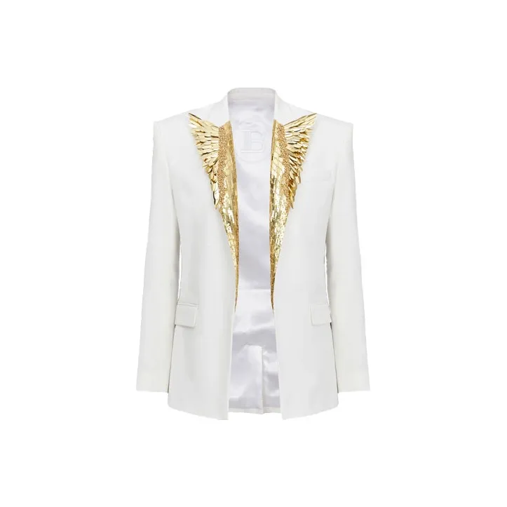 BALMAIN FW22 Business Suits Coats Men's White-0
