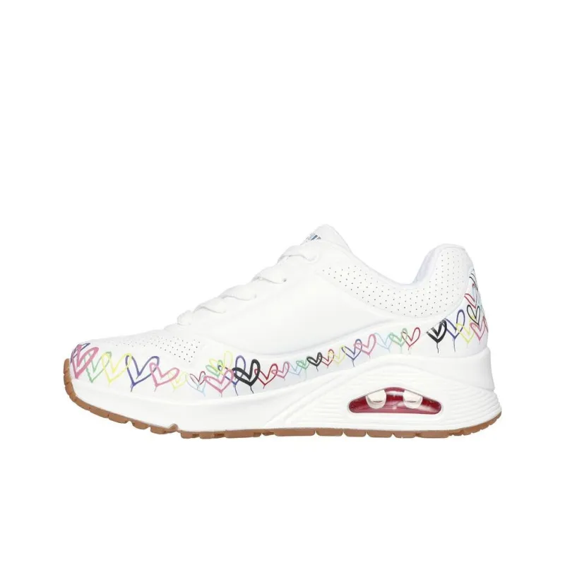 Skechers Uno Love All Around Low Top Skateboard Shoes Women's White-2