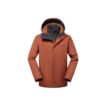 Columbia Waterproof, Windproof, Abrasion Resistant, Thermal Windbreaker Jacket Men's Dark Red