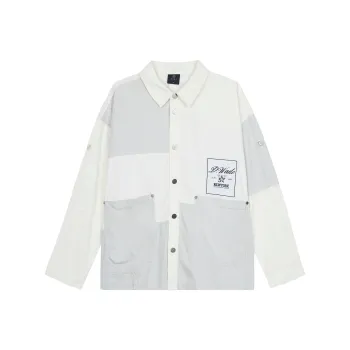 LINING Wade Collection Denim Jackets Men Ivory Stone Gray