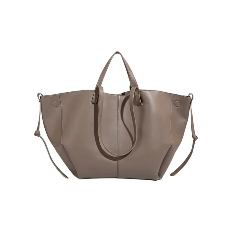 Vigno Synthetic Leather Shopping Bag, One Shoulder Handbag Women's Brown/Black/Elephant Gray-7
