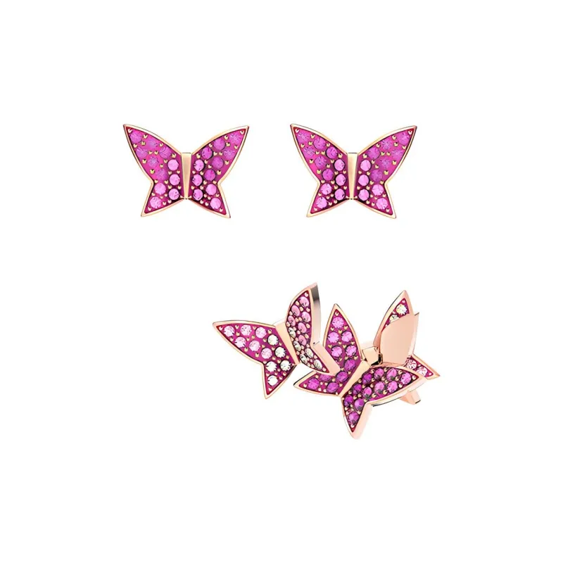 Swarovski Lilia Stud Earrings Women's Pink-1