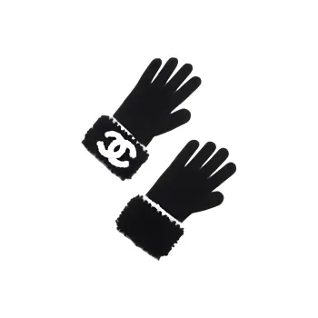 CHANEL - Knit Gloves Unisex Black