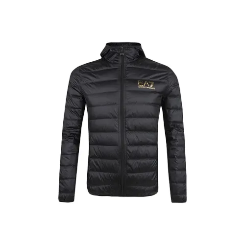 EMPORIO armani toe EA7 Down Jacket Men's Black Gold