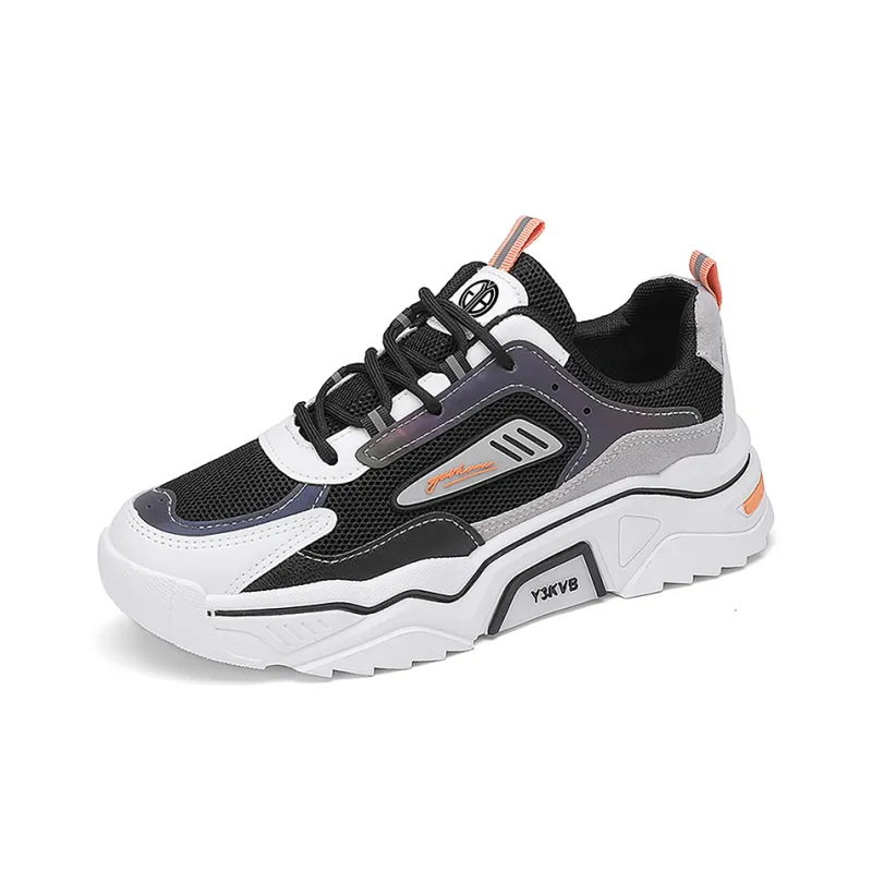 Yi Jiabao Slip Resistant, Abrasion Resistant, Breathable Low Top Chunky Sneakers Men's-1