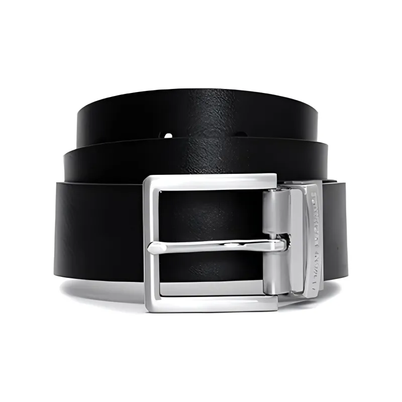 ARMANI EXCHANGEAE Cow Leather Belts Men's Black Width 3.5CM-1