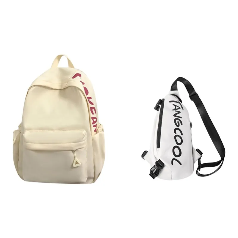 TANGCOOL Nylon Backpack Unisex White/Black/Pink/Blue/Yellow-73