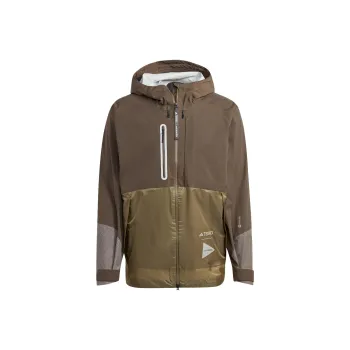 Adidas Glow In The Dark Waterproof And Windproof Windbreaker Jacket Men's Dark Olive Green