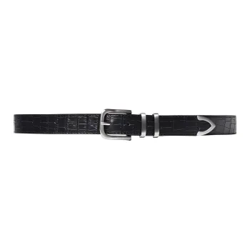 Stussy Solid Color Design Leather Belts Men's Black/Green -