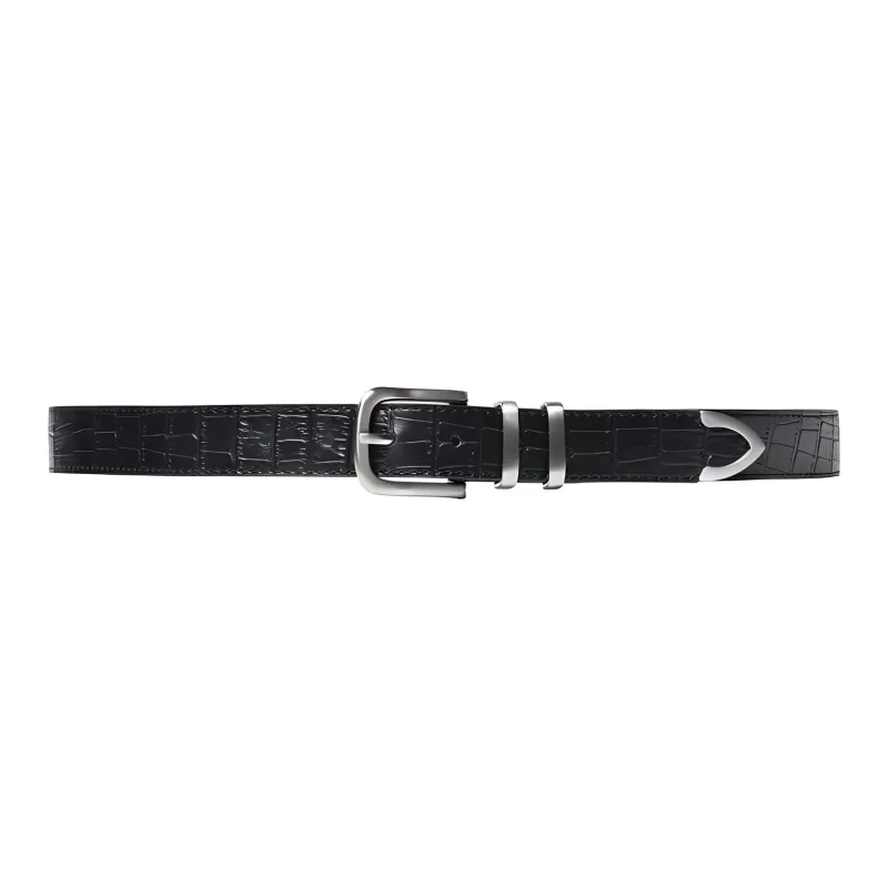 Stussy Solid Color Design Leather Belts Men's Black/Green --0