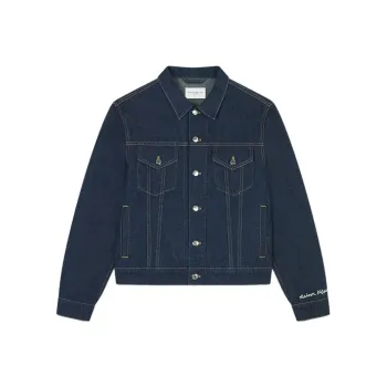 Maison Kitsune Logo embroidered Cotton Denim Jacket