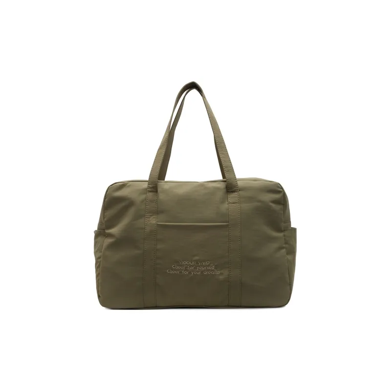 OUZIHUANG Nylon Travel Bag Unisex Black/Ecru/Pink/Yellow/Army Green-12