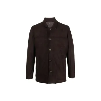 BARBA Leather Button-up Jacket