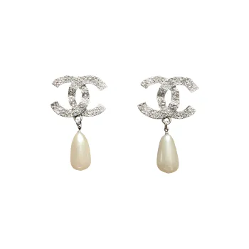 CHANEL Earrings Unisex Silver