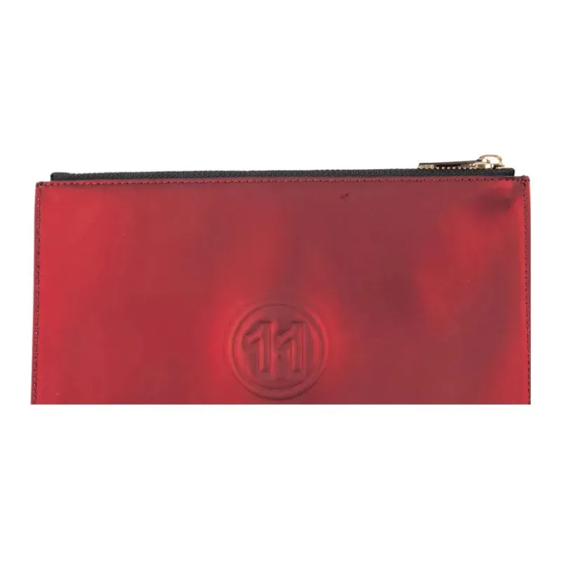 Maison Margiela Metal Leather Clutch Women's Red & Black-3