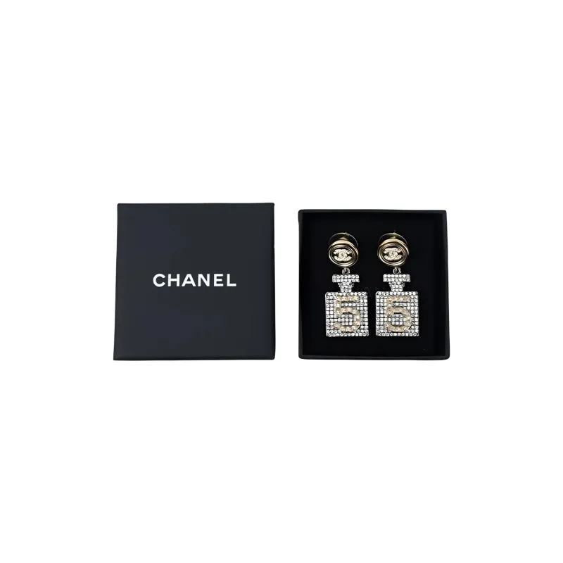 CHANEL Earrings Women's Dark Gray-3