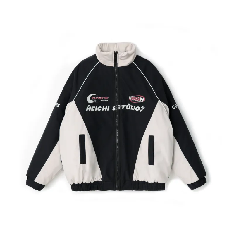 Black Late Puffer Jacket Unisex-0