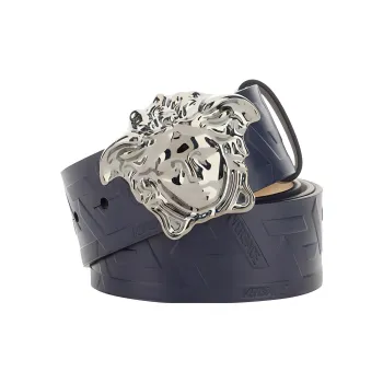 VERSACE Cow Leather Leather Belts Men's Width 5cm