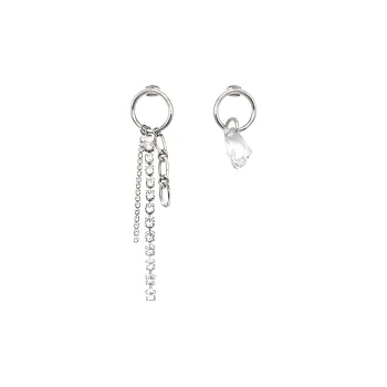 JUSTINE CLENQUET Brass, Palladium Plated, Crystal Earrings Women's Silver