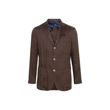 BARBA Single-breasted Herringbone Blazer