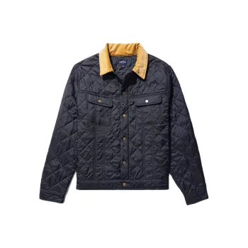 NOAH Solid Color Lapel Loose Fit Puffer Jacket Unisex