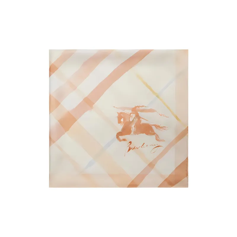 Burberry Watercolour Ekd Motif Checked Scarf-1