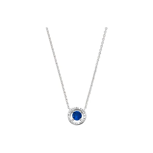 MICHAEL KORS Gemstone Brass Plated Precious Metal Necklaces Women's Silver