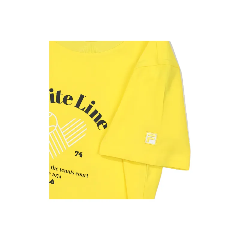 FILA Crop Tops Women's Yellow-4