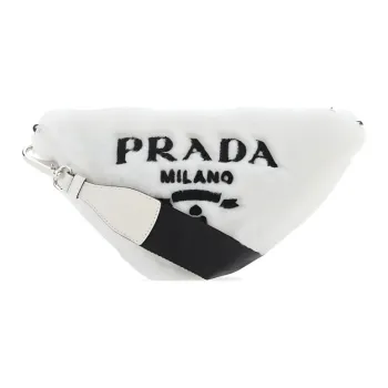 PRADA Shearling Shoulder Bag Crossbody Bag Regular Women's White