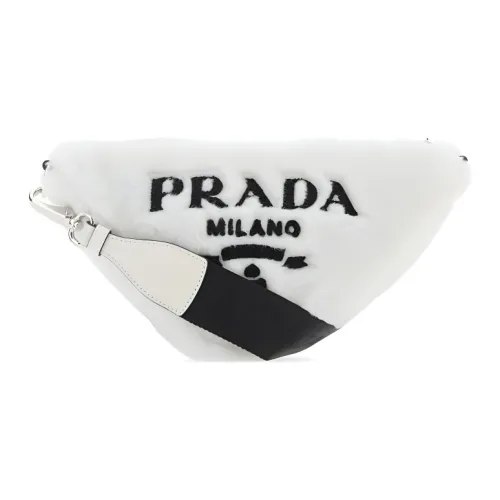 PRADA Shearling Shoulder Bag Crossbody Bag Regular Women's White