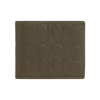 COACH 3 IN 1 Wallet Leather Wallet Mini Men's Olive Green