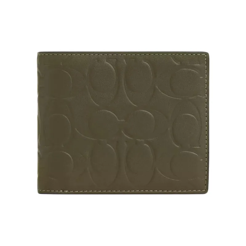 COACH 3 IN 1 Wallet Leather Wallet Mini Men's Olive Green-0