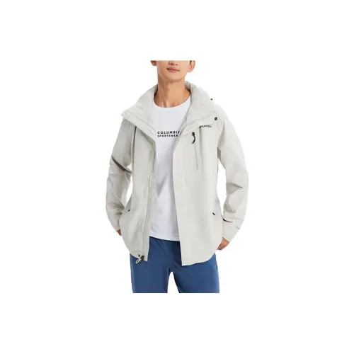 Columbia Outdoor Hiking Waterproof And Warm Windbreaker Jacket Men's Ecru