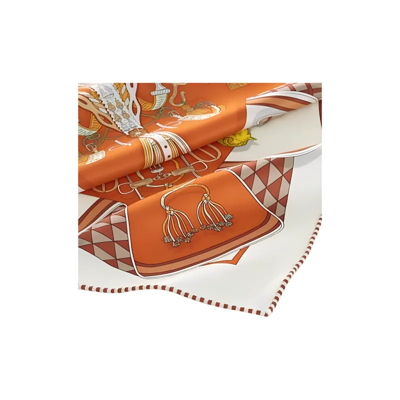 HERMES Silk Scarves Women's Orange-1