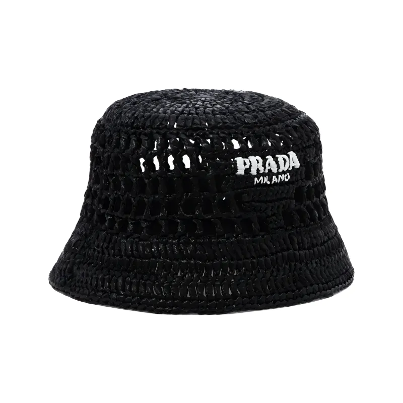 PRADA Raffia Bucket Hat-1