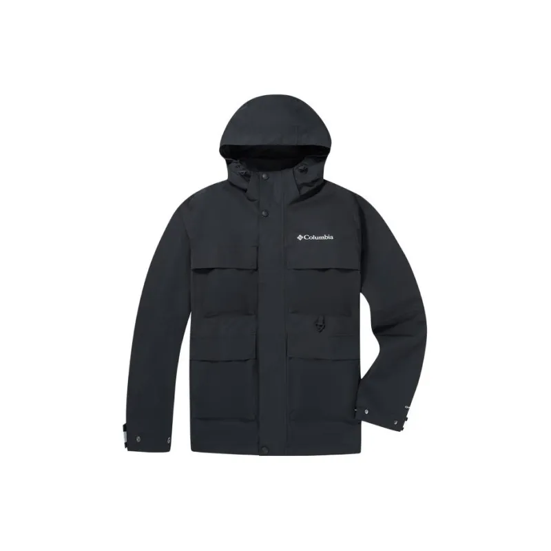 Columbia 2023 Fall Hiking Trail Running Hiking Waterproof, Windproof, And Breathable Windbreaker Jacket Men's Black-0