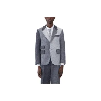 THOM BROWNE Panelled Frayed-Edge Blazer