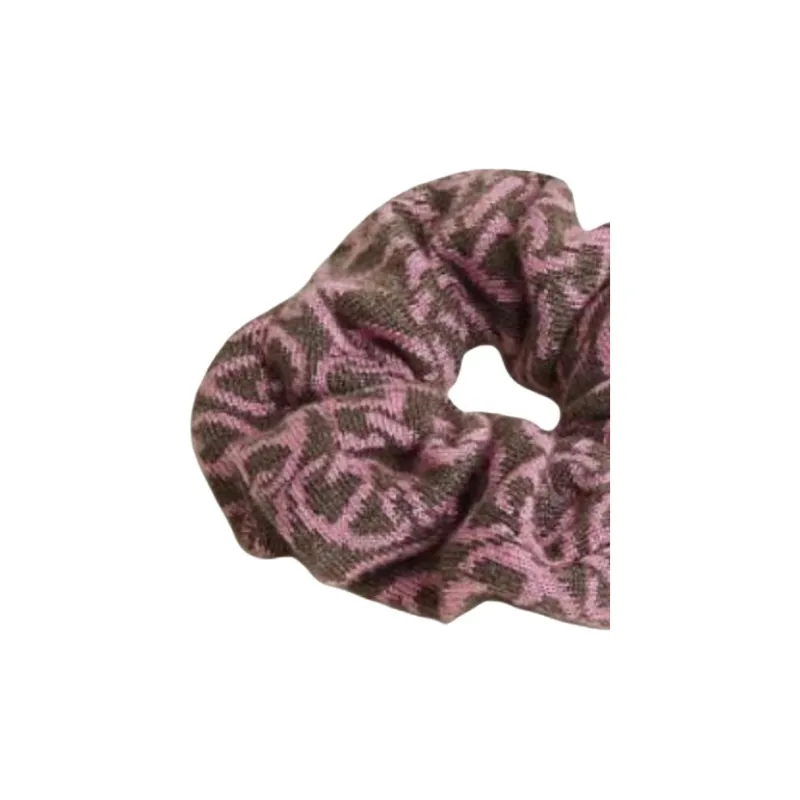 HERMES Silk, Cashmere, Palladium Plated Hair Tie Women's Purple-1