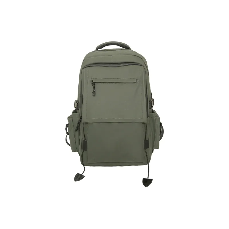 OUZIHUANG Oxford Backpack Men's Black/Green/Gray-5