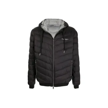 ARMANI EXCHANGE Logo Zipped Hooded Down Jacket