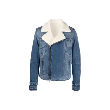 BALMAIN Denim Jackets Men Blue