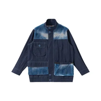 PROS BY CH Loose Fit Denim Jacket Unisex Sea Blue