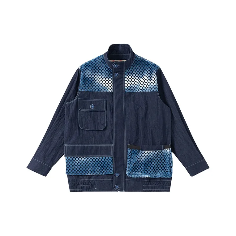 PROS BY CH Loose Fit Denim Jacket Unisex Sea Blue-0