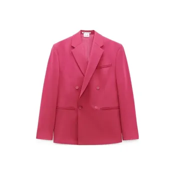 Barbie X ZARA X Barbie Co brand Business Suits Men Dark Purple Red