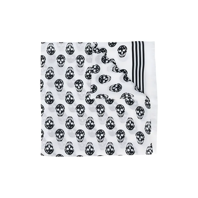 Alexander McQueen Modal, Wool Knit Scarves Women's White-0