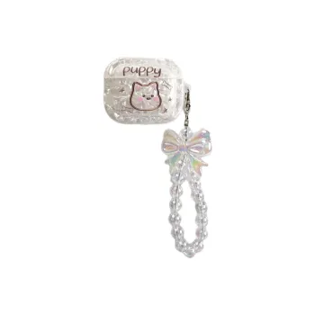 Sopi Compatibility With Apple AirPods 4/2/3/AirPods Pro/Pro 2 TPU Shell Texture West Highland Chain Headphone Cases